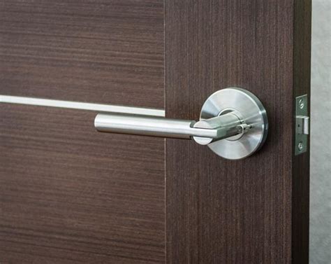 Saturn Modern Door Handle Lever Set With Push Button Lock And Emergency