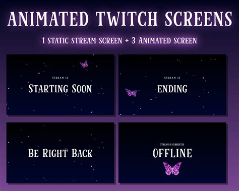 Stream Is Offline Twitch Overlay Be Right Back 5x Pink Animated Twitch Screens Starting Soon