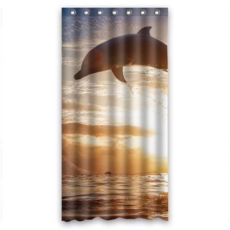 Greendecor Amazing Dolphin Promotion Waterproof Shower Curtain Set With