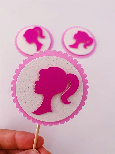 Barbie Inspired Cupcake Toppers Barbie Party Favors Etsy