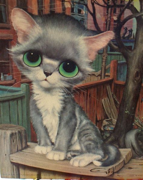 Backyard Kitty By Gig Cat Art Cats With Big Eyes Big Eyes Art