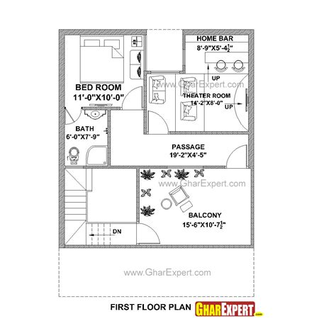 House Plan For 27 Feet By 37 Feet Plot Plot Size 111 Square Yards