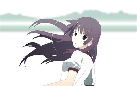1500x1500 Anime Girl Brunette Hair Wind Wallpaper