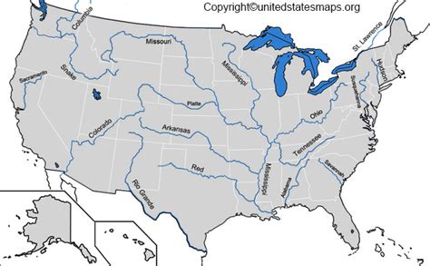 us rivers map printable in pdf [river map of us]