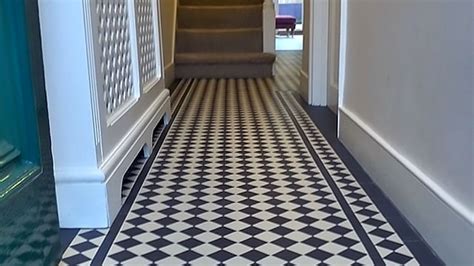 Black And White Victorian Floor Tiles External Martin Mosaic Ltd