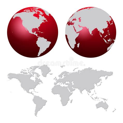 World Map 3d Globe Stock Vector Illustration Of Asia 4173963