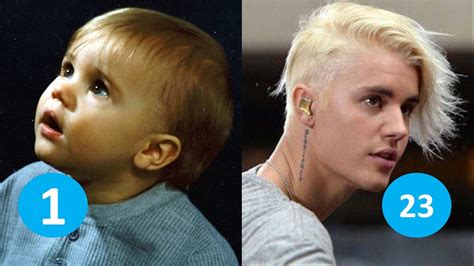 justin bieber before and after from 1 to 23 years old youtube