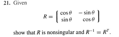 Solved Given R = [cos theta -sin theta sin theta cos | Chegg.com
