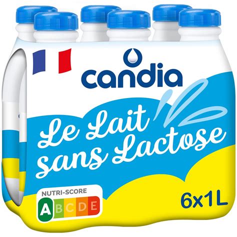 CANDIA Lait doux et léger sans lactose 6x1l pas cher Auchan fr