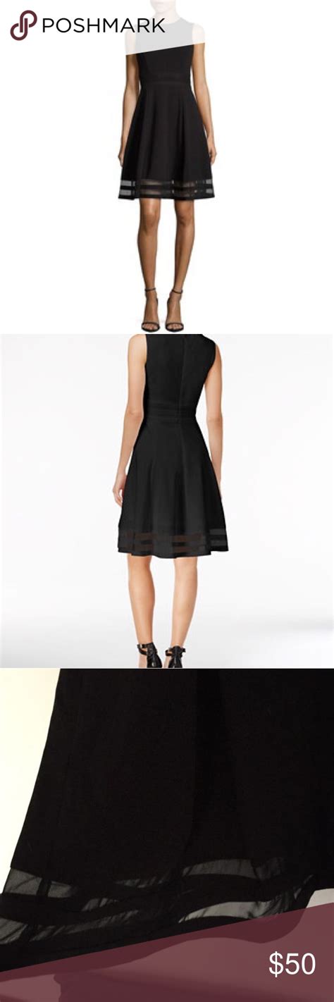 Calvin Klein Fit And Flare Illusion Dress Illusion Dress Dresses Clothes Design