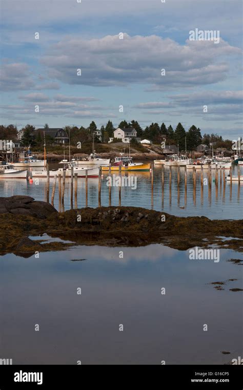 A Lobster Fishing Port In Rural Coastal Maine Usa The Village Of