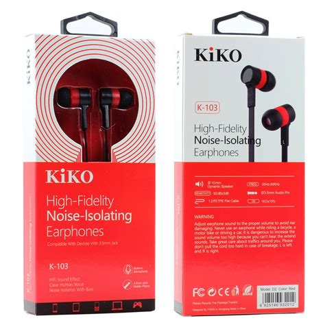 Wholesale Kiko K 103 Hifi Stereo Earphone Headset With Mic K103 Red