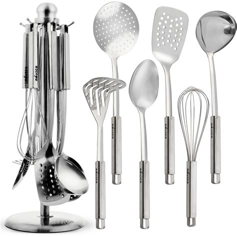 stainless steel utensil utensils cooking holder stand pieces miusco premium kitchen organizer place amazon factory called
