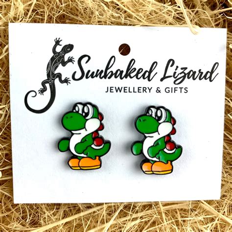 Yoshi Stud Earrings Sunbaked Lizard Jewellery And Ts