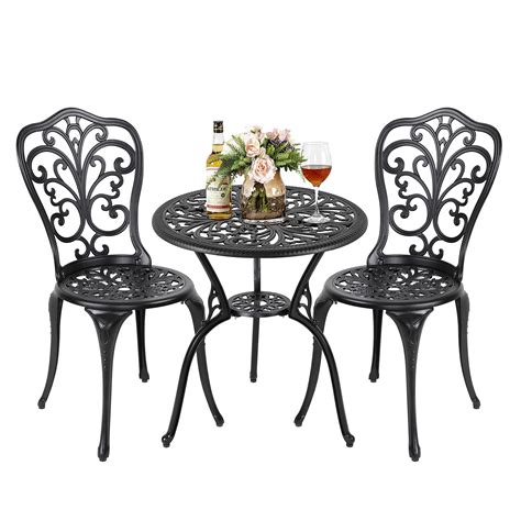 Buy Nuu Garden 3 Piece Outdoor Bistro Table Set, All Weather Cast