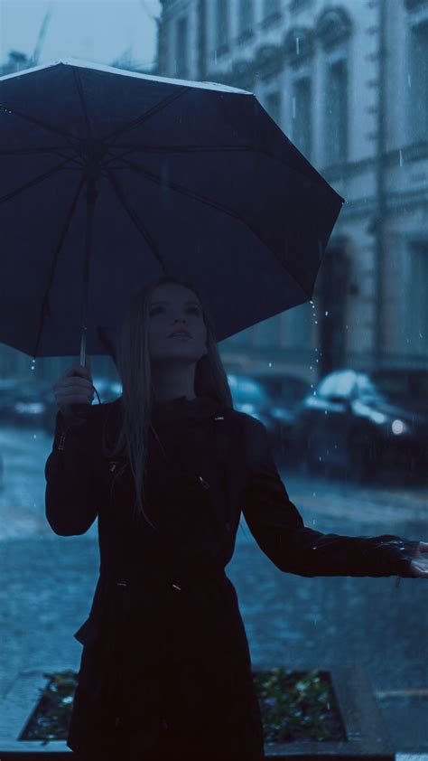 2160x3840 Girl With Umbrella Enjoying Rain Sony Xperia Xxzz5 Premium