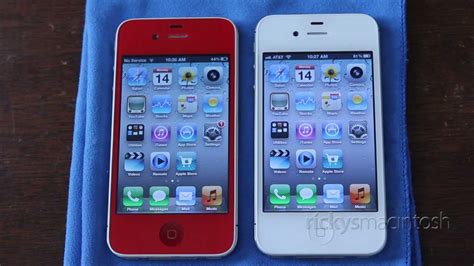 Speed Test Iphone 4red Vs Iphone 4s White Youtube
