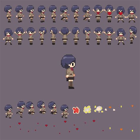 Free 32x64 Kanako Platformer Character Sprite Set By Maytch
