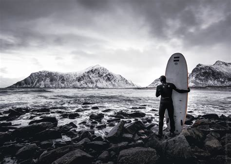 Surfer Skagsanden Beach Lofoten Aris Christou On Fstoppers