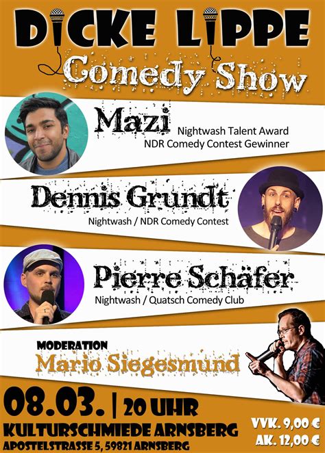 Wir Feiern Premiere In Arnsberg Dicke Lippe Comedy Show Facebook