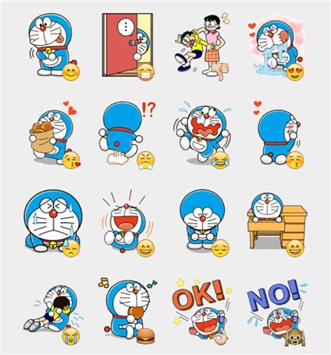Doraemon 2 Stickers Set Telegram Stickers Gambar Seni Aplikasi
