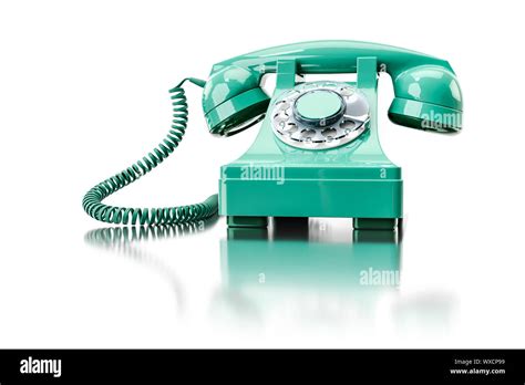Old Green Dial Up Phone Stock Photo Alamy