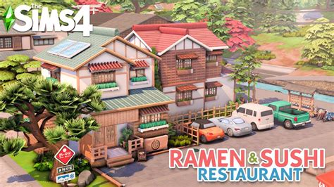 Ramen And Sushi Bar No Cc The Sims 4 Speed Build Youtube