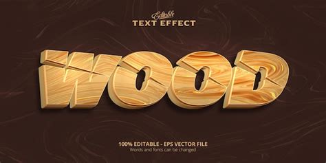 Premium Vector Wood Text Editable Text Effect
