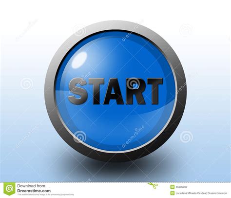 Start Icon. Glossy Button. Stock Photo - Image: 45300060