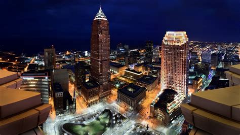 Terminal Tower Observation Deck At Night Youtube