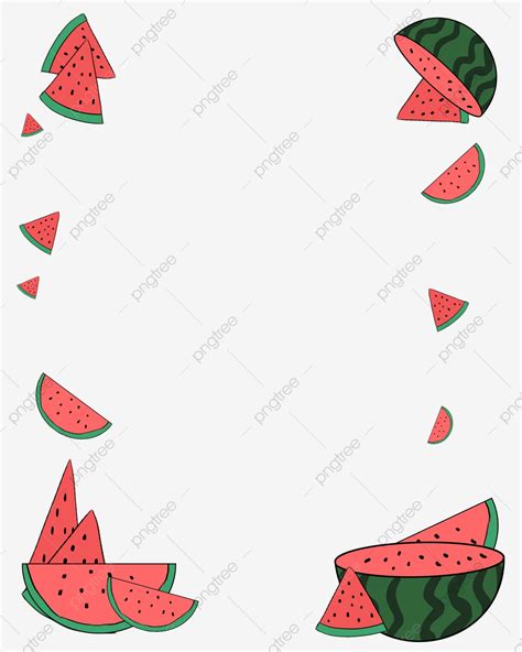 Free Buckle Png Transparent Summer Fruit Watermelon Border Cartoon
