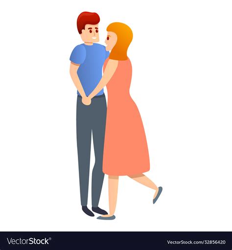 Affection Adult Couple Icon Cartoon Style Vector Image