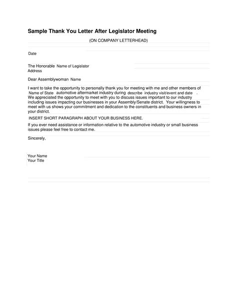 Business Thank You Meeting Letter Templates At