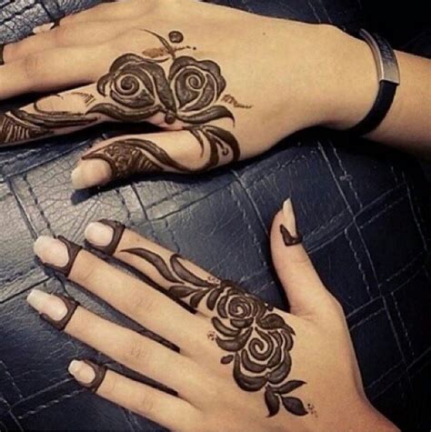 Rose Henna Hand Tattoo