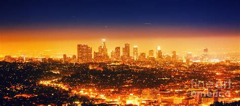 Los Angeles Night Panorama Photograph By Konstantin Sutyagin Fine Art