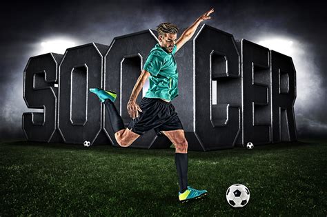 Player And Team Banner Sports Photo Template Surreal Soccer Photoshop