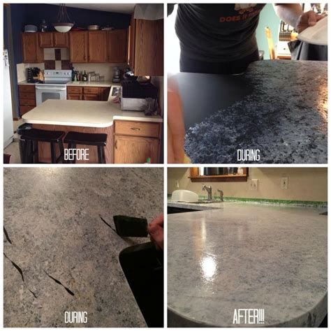 Giani Granite Countertop Paint Process Before And After Using The
