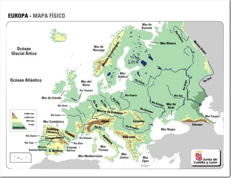 Mapa Físico De Europa Mapa De Relieve De Europa Jcyl Mapas