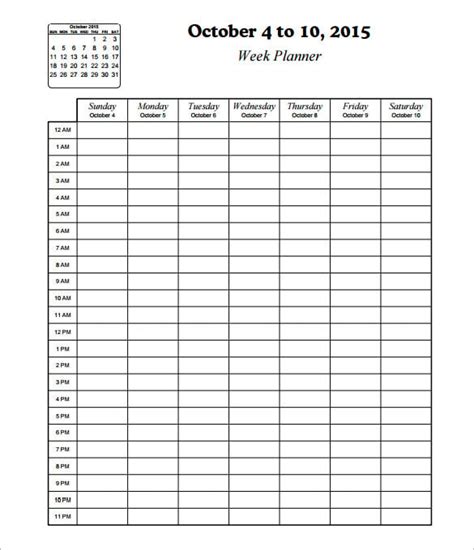 Hourly Schedule Template 10 Free Word Excel Pdf Format Download