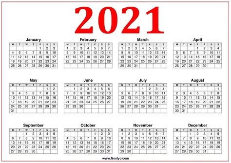 Calendar 2021 Start With Monday Best Calendar Example