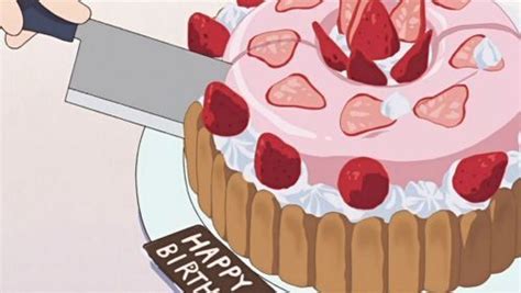 🧸 𝙫𝙞𝙧𝙩𝙪𝙖𝙡𝙝𝙖𝙞𝙡𝙨 Anime Cake Cake Japanese Food Illustration