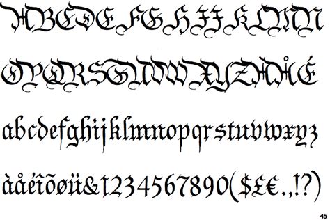 Various fonts were used, depending on what the printer had available in his shop. Identifont - P22 Declaration Blackletter