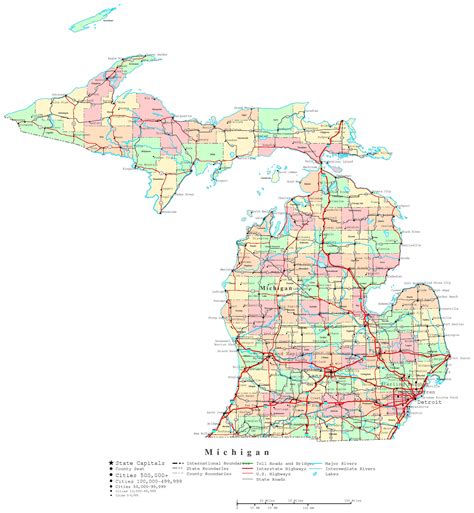 Best Photos Of Large Print Map Of Michigan Southeast Michigan Map