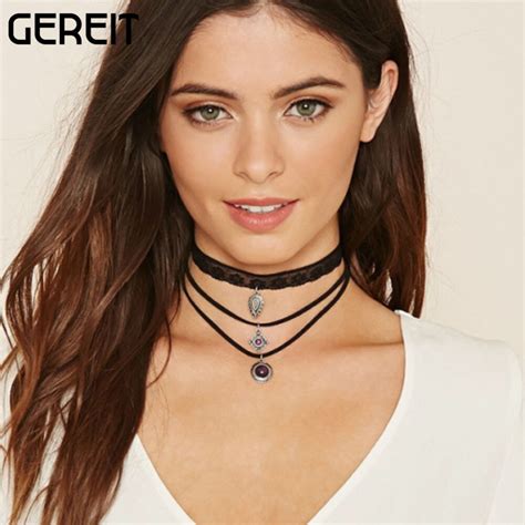 Gereit Trendy New Fashion Jewelry Elegant Sexy Lace Velvet Multi Layer