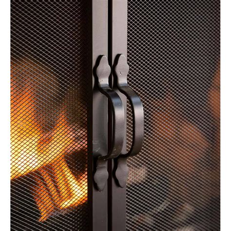 Arched Top Flat Guard Fireplace Fire Screen With Doors Small Walmart