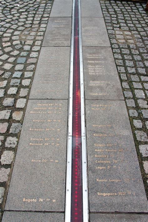 Prime Meridian Lineroyal Observatory In Greenwich London United