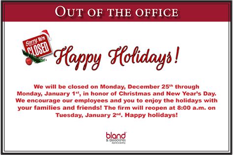 Holiday Office Hours Click Here Bland And Associates