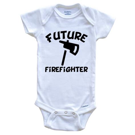 Future Firefighter Cute Fire Axe Baby Onesie One Piece Baby Bodysuit