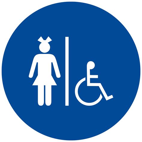 Accessible Girls Restroom Door Sign Rr 140 Dcs Whtonblu Restrooms