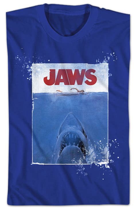 Denim Washed Jaws T Shirt 80s Movies Jaws T Shirt